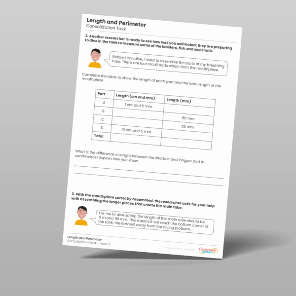 An image of the Length and Perimeter Consolidation Task Resource