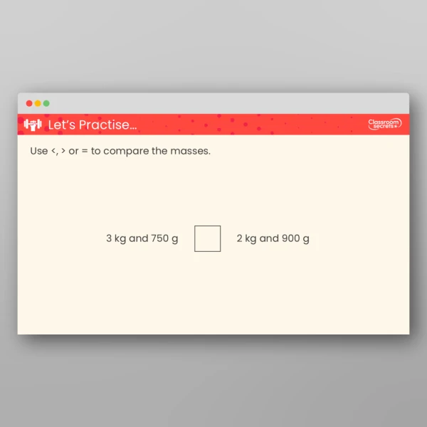 An image of the Compare Mass Teaching PPT Resource