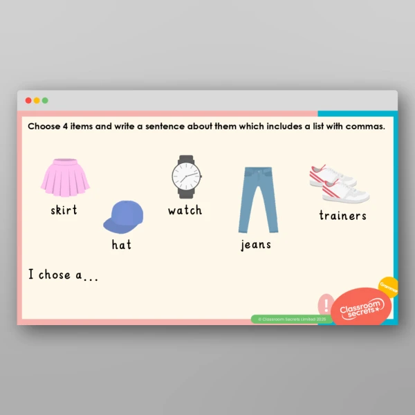 An image of the Writing Lists Teaching PPT Resource