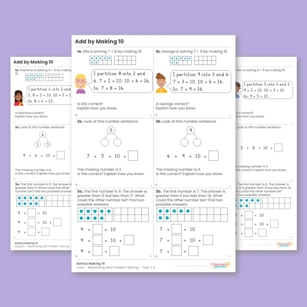 Year 2 Add by Making 10 Addition and Subtraction Reasoning and Problem Solving