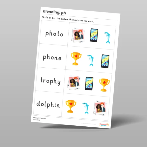 An image of the Phonics Blending Activities: ph Resource