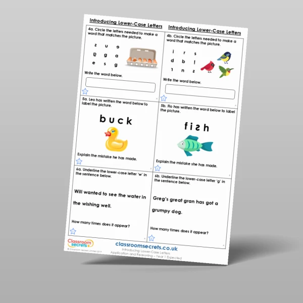 An image of the Introducing Lower-Case Letters Application and Reasoning Resource