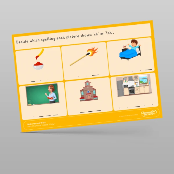 An image of the Summer 1 Week 3 Wake Up and Work Resource