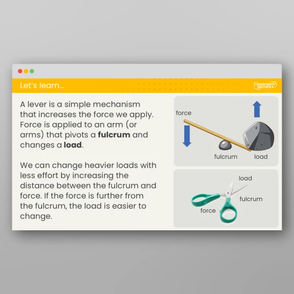 An image of the How do Mechanisms Make Life Easier? Investigation Lesson Resource