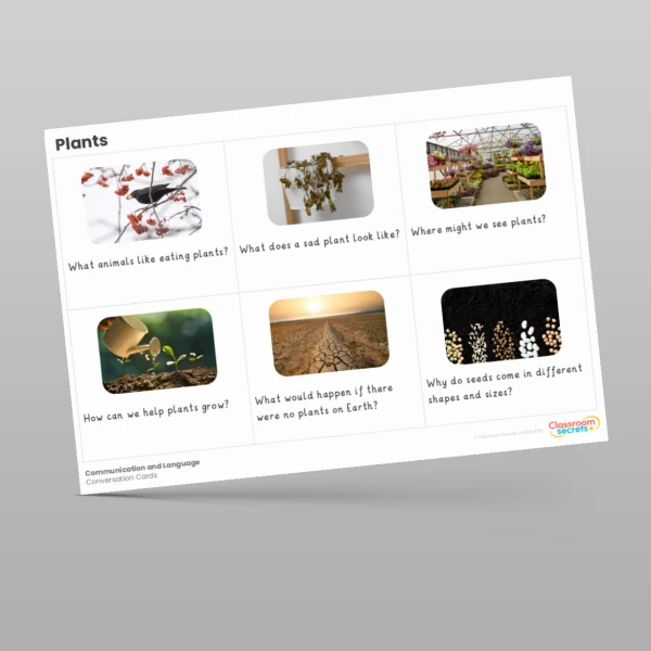 An image of the Plants Conversation Cards Resource