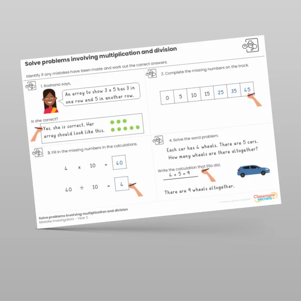 An image of the Multiplication and Division Mistake Investigators Resource