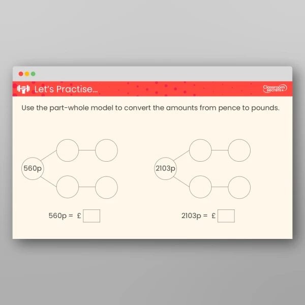 An image of the Convert between Pounds and Pence Teaching PPT Resource