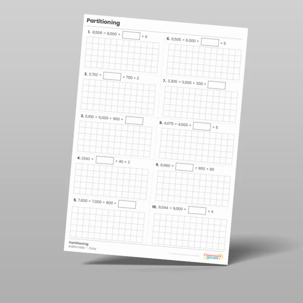 An image of the Partitioning Arithmetic Test Resource