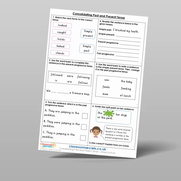 An image of the Consolidating Past and Present Tense Mixed Activity Resource
