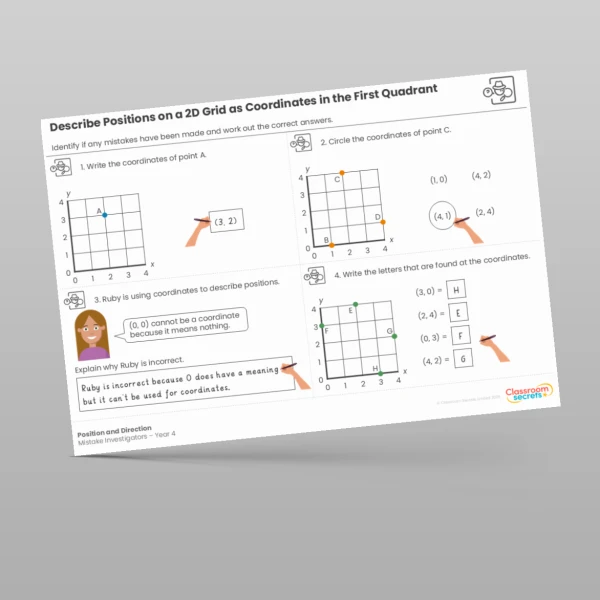 An image of the Position and Direction Mistake Investigators Resource