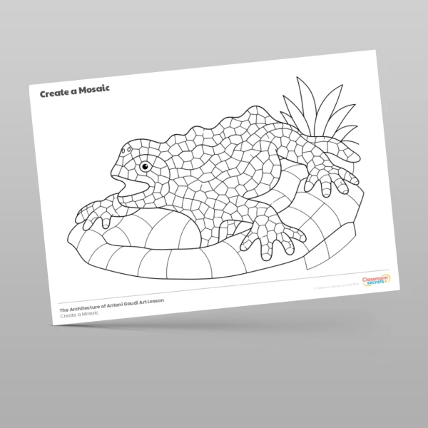 An image of the Create a Mosaic Worksheet Resource