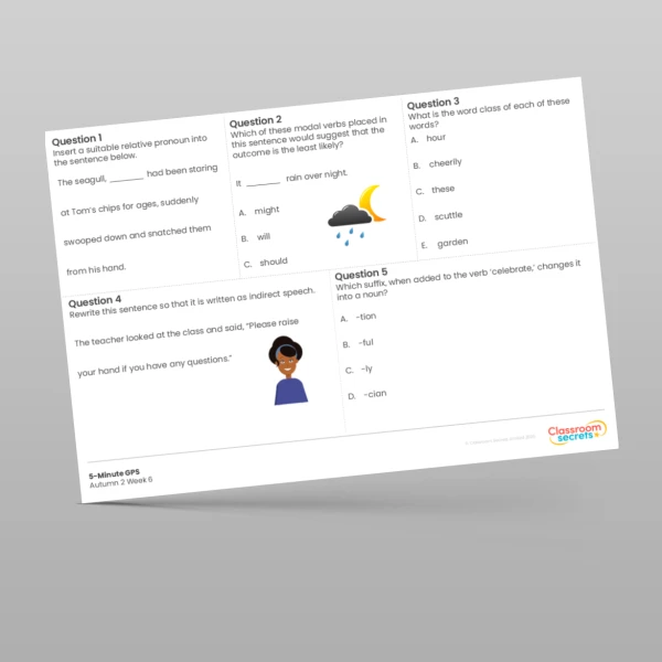 An image of the 5-Minute GPS Autumn 2 Week 6 Resource