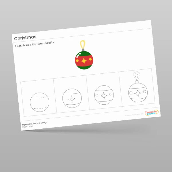 An image of the Christmas I Can Draw Resource