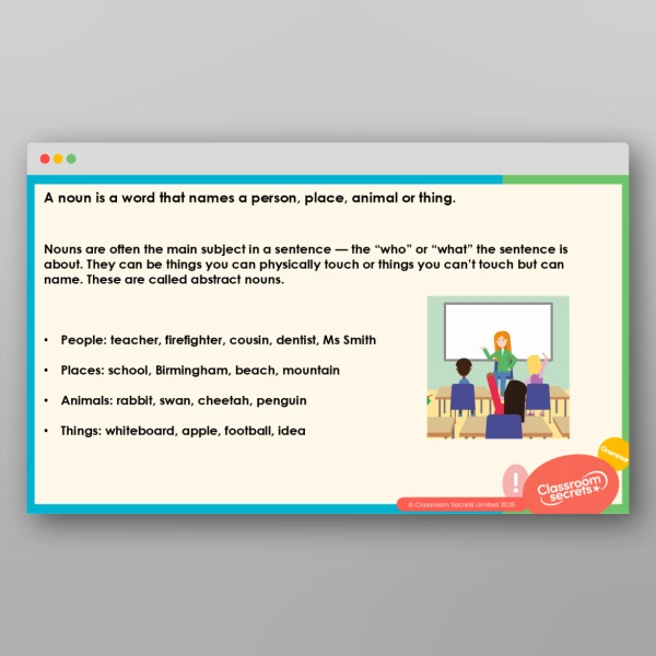 An image of the Word Classes Teaching PPT Resource