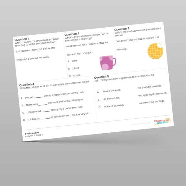 An image of the 5-Minute GPS Autumn 2 Week 2 Resource