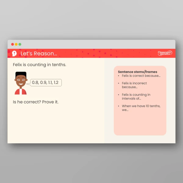 An image of the Tenths on a Number Line Teaching PPT Resource