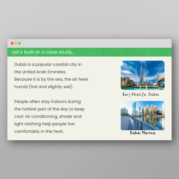 An image of the Daily Weather in the United Arab Emirates PPT Resource