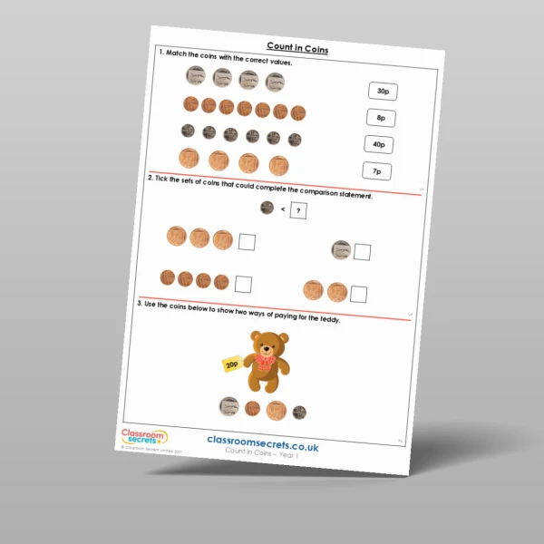 An image of the Count in Coins Main Activity Resource
