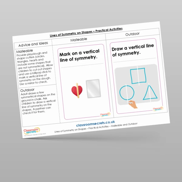 An image of the Lines of Symmetry on Shapes Practical Activities Resource