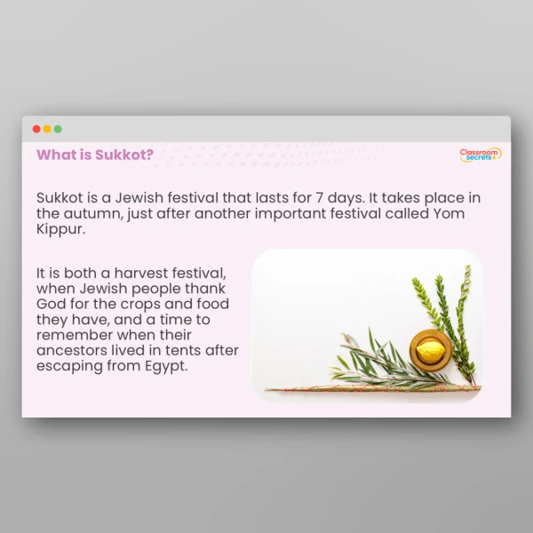 An image of the Sukkot Whole School Assembly PPT Resource