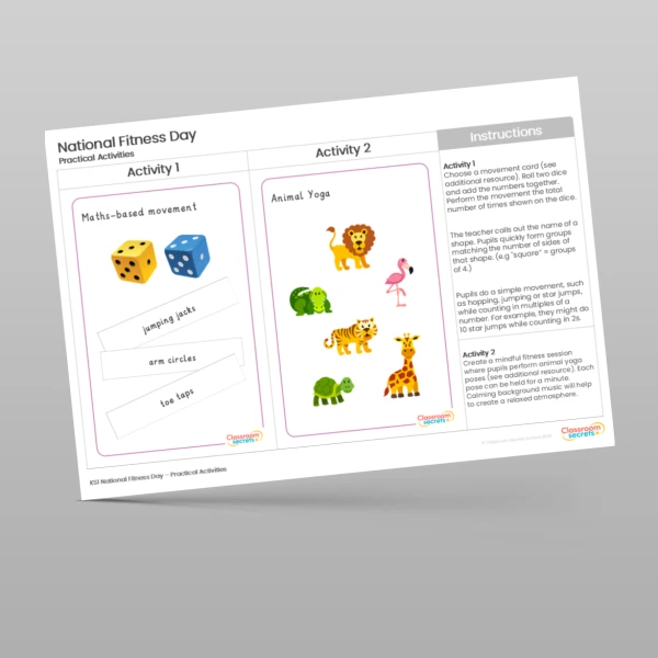 An image of the National Fitness Day Practical Activities Resource