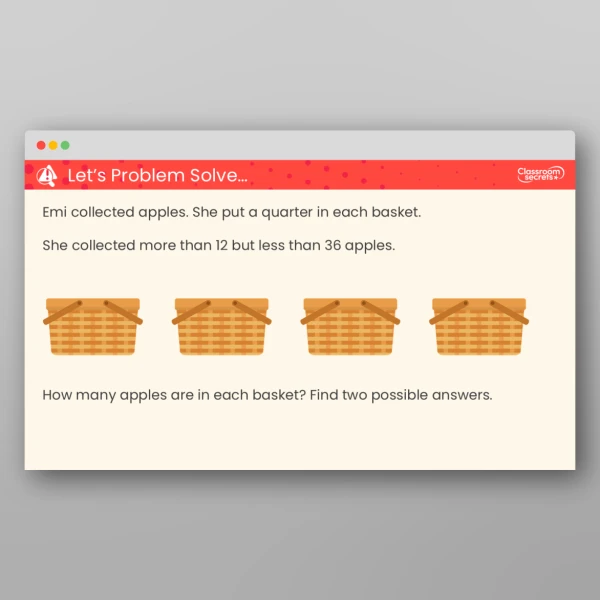 An image of the Recognise a Quarter of a Quantity Teaching PPT Resource