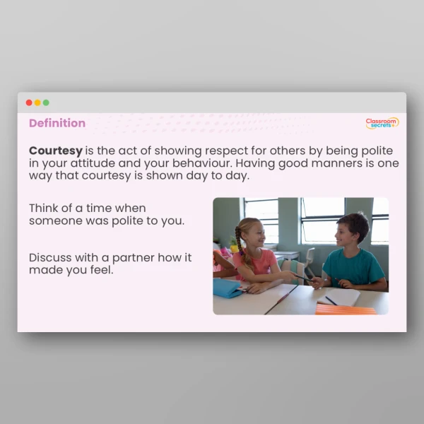 An image of the UKS2 Values - Courtesy Resource