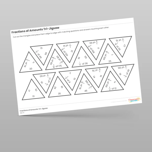 An image of the Fractions of Amounts Tri-Jigsaw Resource