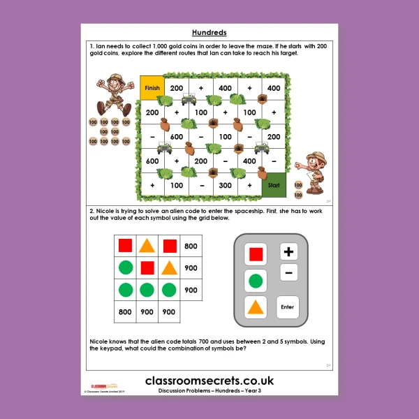 Year 3 Hundreds Place Value Deeper Reasoning Discussion Problem