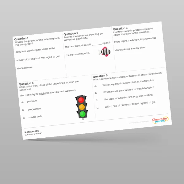 An image of the 5-Minute GPS Summer 2 Week 1 Resource