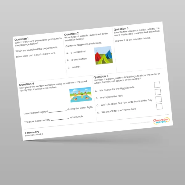 An image of the 5-Minute GPS Summer 2 Week 6 Resource