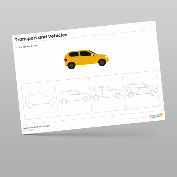 An image of the Transport and Vehicles I Can Draw Resource
