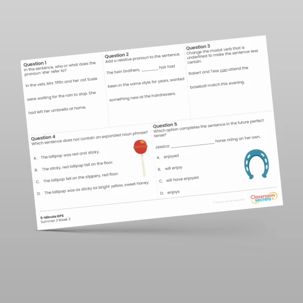 An image of the 5-Minute GPS Summer 2 Week 3 Resource