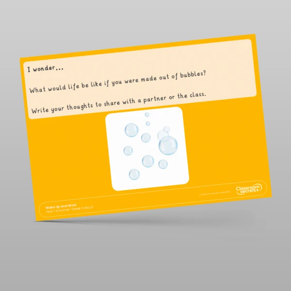 An image of the Summer 1 Week 6 Wake Up and Work Resource