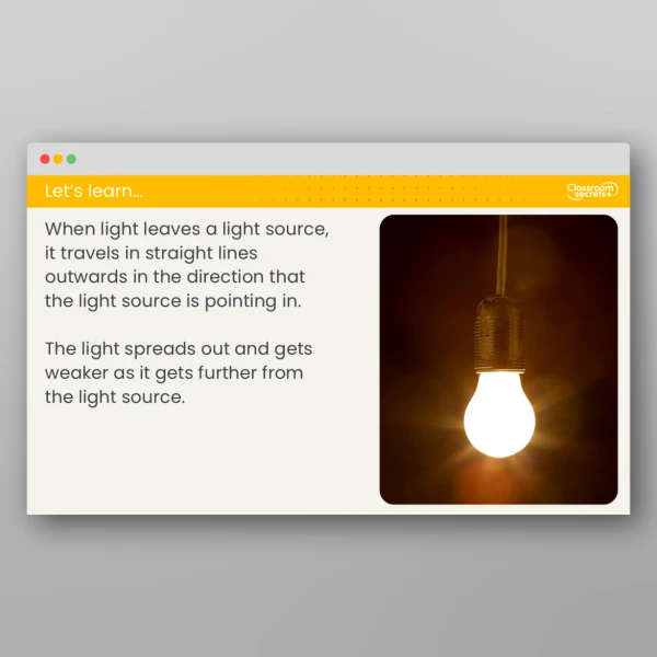 An image of the Lesson 1: How Does Light Travel? Investigation Resource