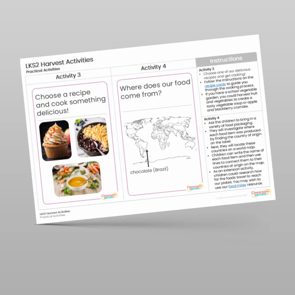 An image of the Harvest Activities Resource
