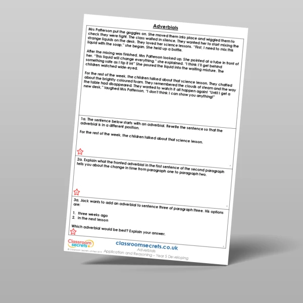 An image of the Adverbials Application and Reasoning Resource