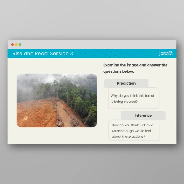 An image of the KS2 Rise and Read Sir David Attenborough Resource