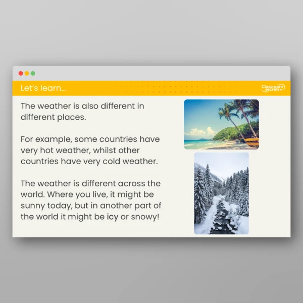 An image of the Lesson 1: How does the Weather Change? Investigation Resource