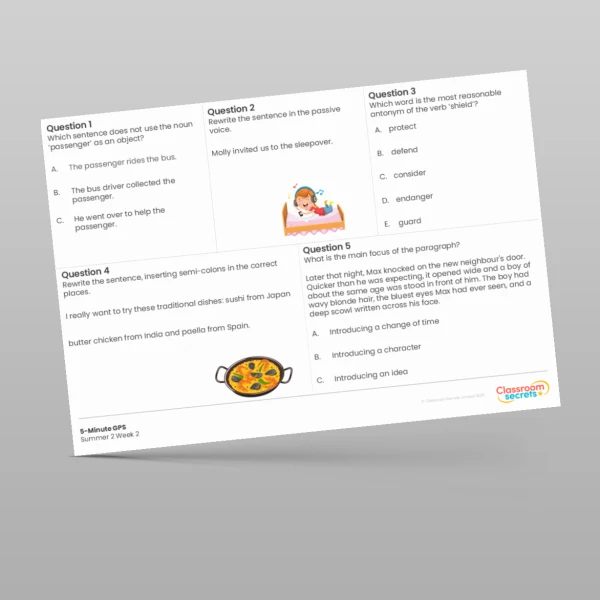 An image of the 5-Minute GPS Summer 2 Week 2 Resource