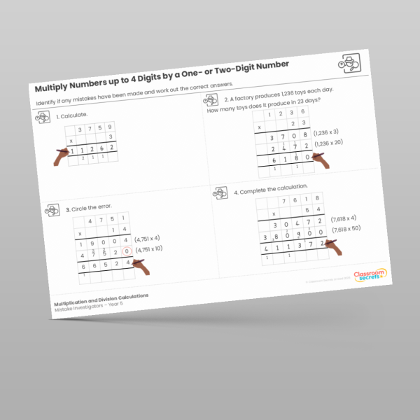 Year 5 Multiplication And Division Calculations Mistake Investigators ...