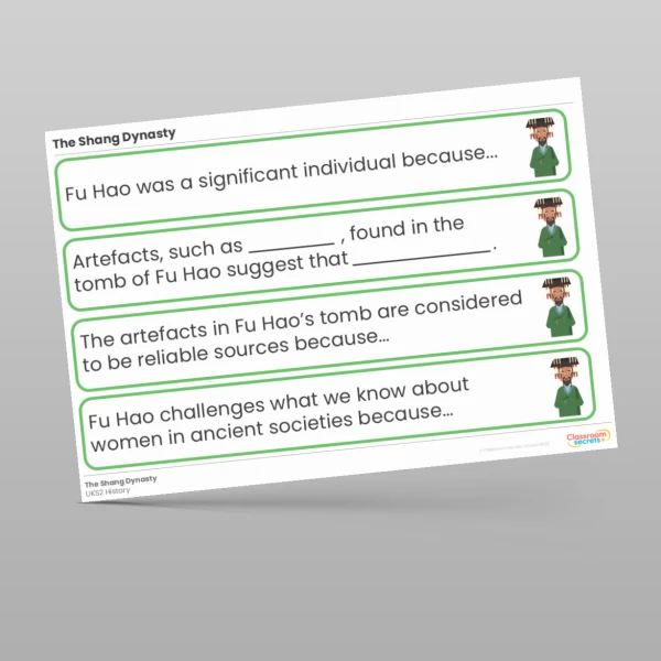 An image of the The Shang Dynasty Stem Sentences Resource