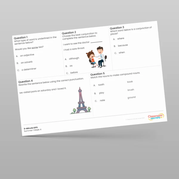 An image of the 5-Minute GPS Summer 1 Week 4 Resource