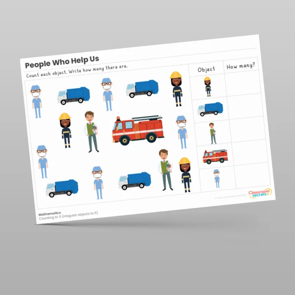 An image of the People Who Help Us Maths Activities Resource