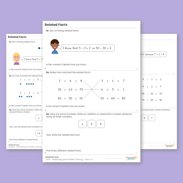 An image of the Related Facts Reasoning and Problem Solving Resource