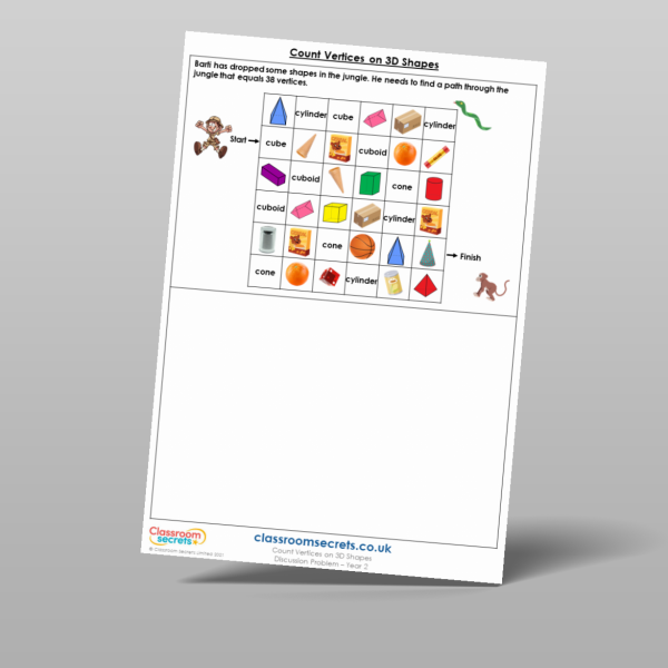 Year 2 Count Vertices On 3d Shapes Discussion Problem Resource ...