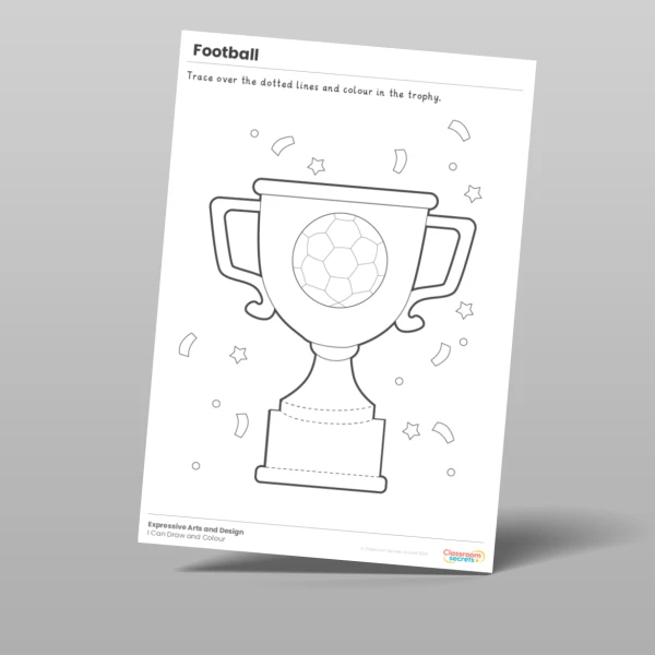 An image of the Football I Can Draw and Colour Resource