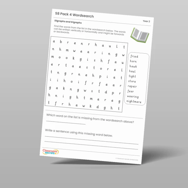 An image of the Autumn 2 Week 3 Spelling - S8 Pack 4 - Digraphs and trigraphs Resource