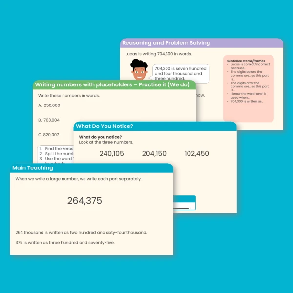 Year 5 Read and Write Numbers to 1,000,000 Place Value Teaching PowerPoint