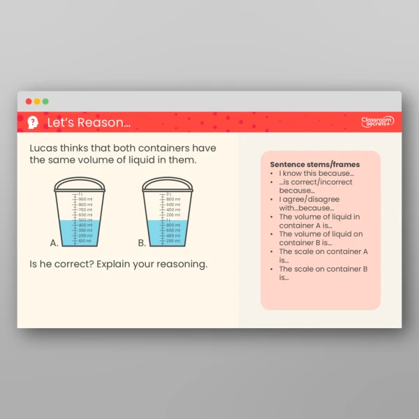 An image of the Compare Capacity and Volume Teaching PPT Resource